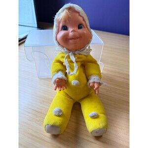 Vintage Mattel Baby Beans Doll Yellow Outfit 12” 1970 Taiwan
